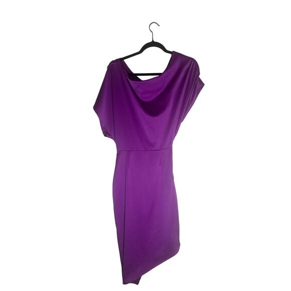 Elliatt Women's XS Purple One-Shoulder Asymmetrical Draped Mini Dress Chic - Picture 12 of 14